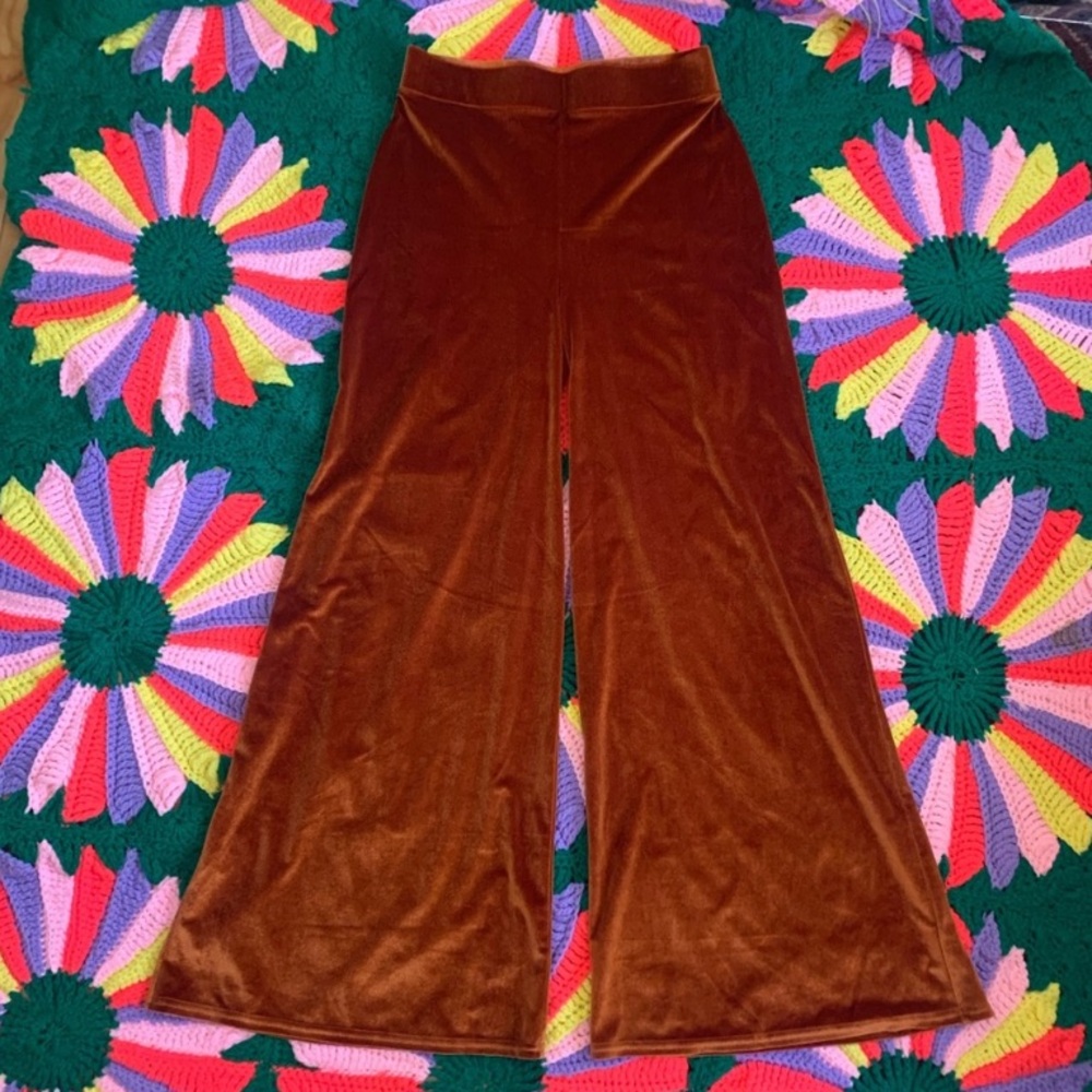 Scorpio Rising Wide Leg Velvet Pants in COPPER Size Small